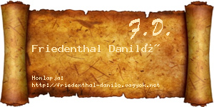Friedenthal Daniló névjegykártya